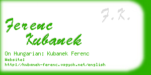 ferenc kubanek business card